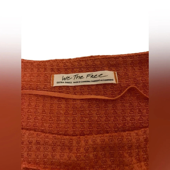 FREE PEOPLE We The Free North Shore Thermal Top Long Line Sz XS - Picture 7 of 10